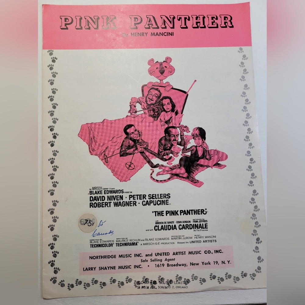 Pink Panther Vintage sheet music 🎼 🎶